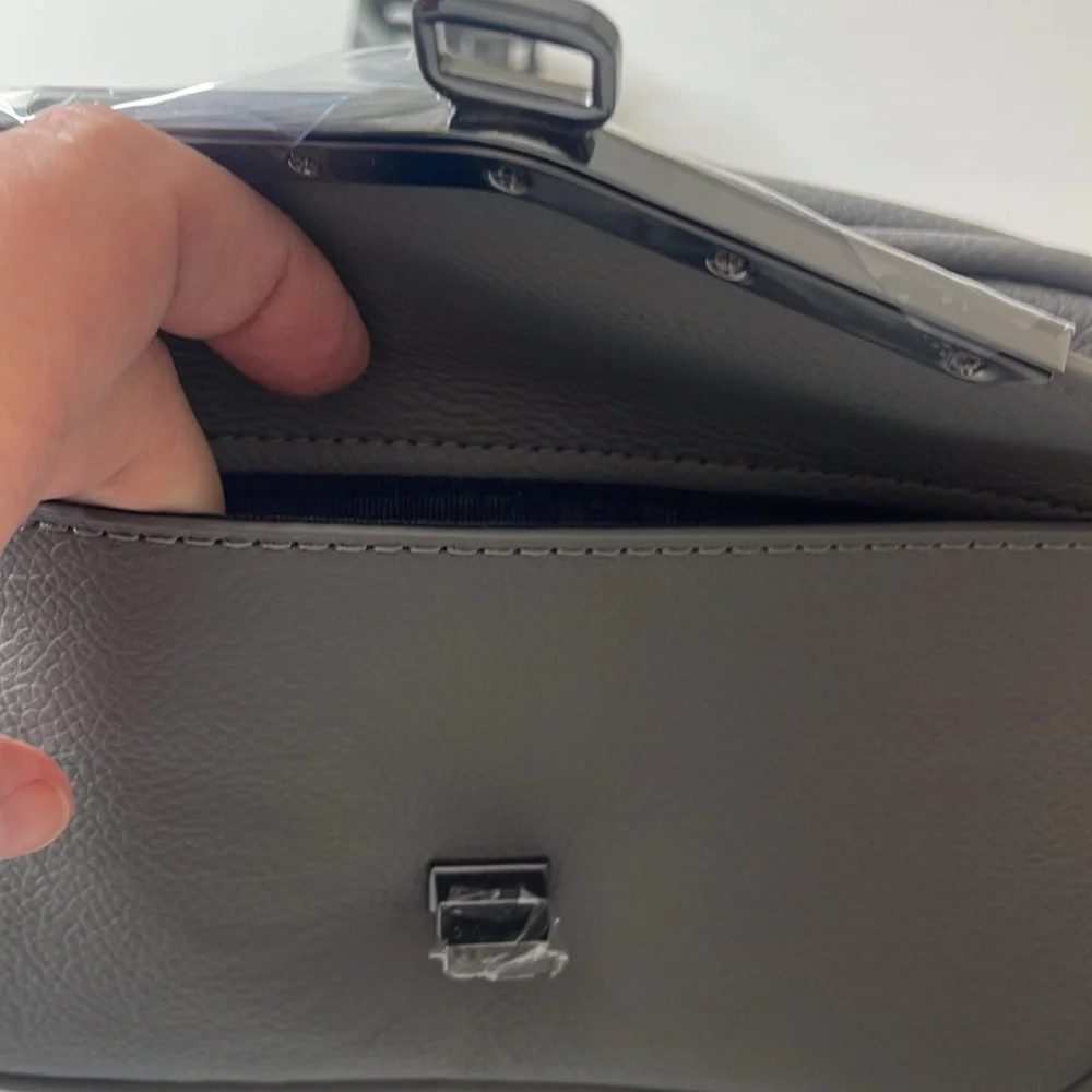 Botkier Valentina Mini Camera Crossbody Bag Leather Smoke Gray